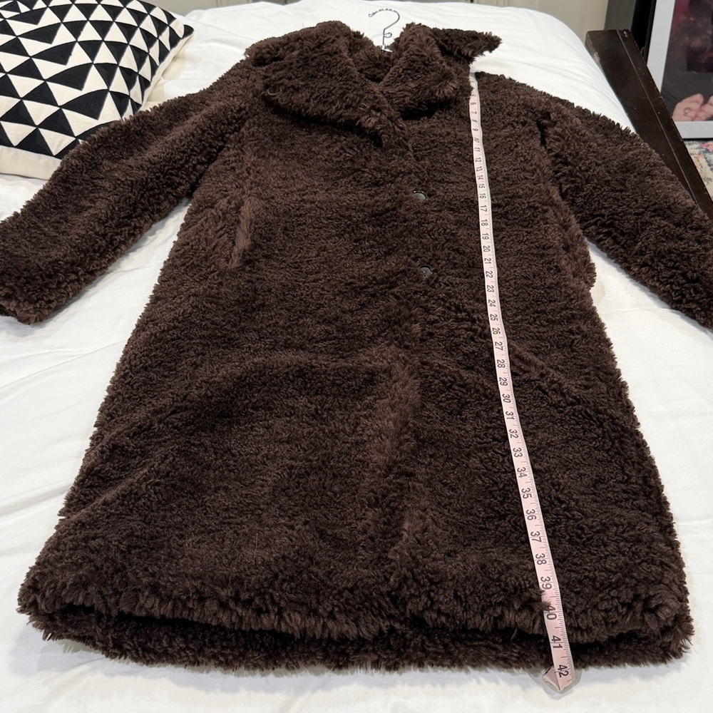 Banana Republic 🐻Teddy Coat Dark Brown Small EUC❤️ - Picture 13 of 16